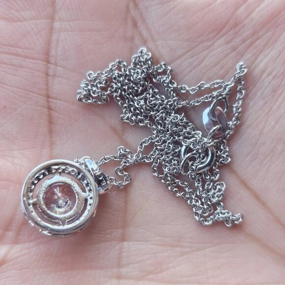 Micro Pave Necklace Cubic Zirconia Silver Tone Fashion Jewelry Khols NWT $60 - Picture 6 of 12